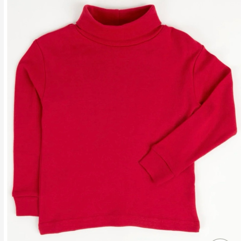 Leveret Cotton Classic Red Turtleneck